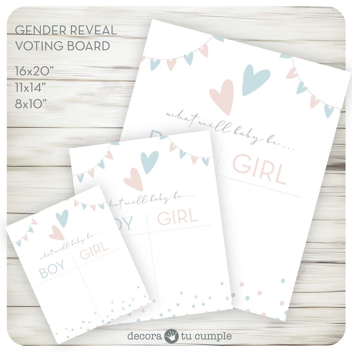Boy or Girl Printable Sign in Pastel Shades Instant - Etsy