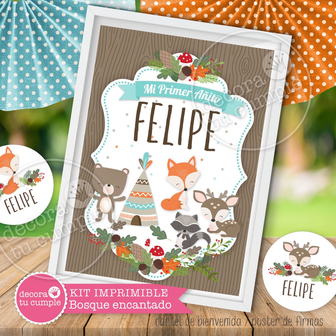 KIT IMPRIMIBLE bosque encantado personalizado Etsy