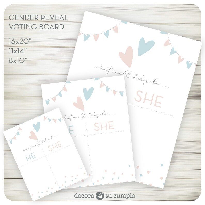 He or She Printable Sign in Pastel Shades Instant | Etsy