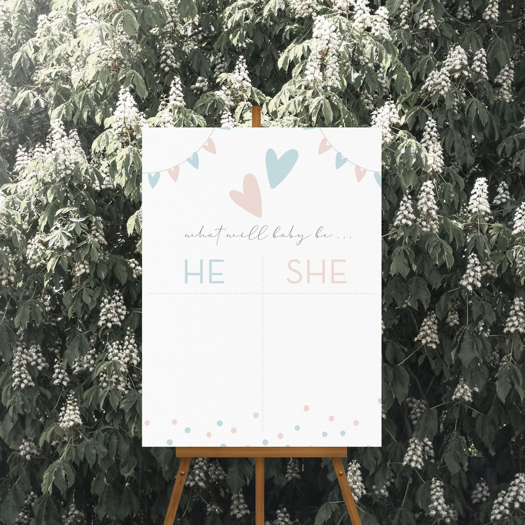 He or She Printable Sign in Pastel Shades Instant Download, Gender ...