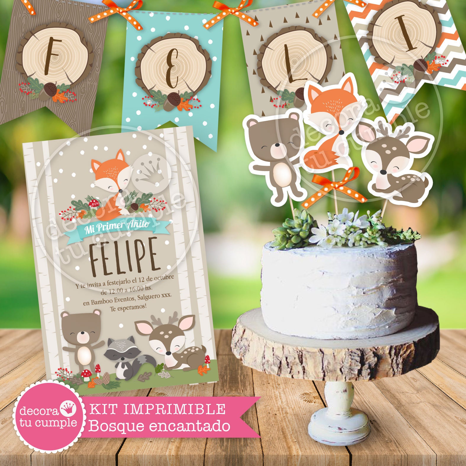 KIT IMPRIMIBLE bosque encantado personalizado Etsy