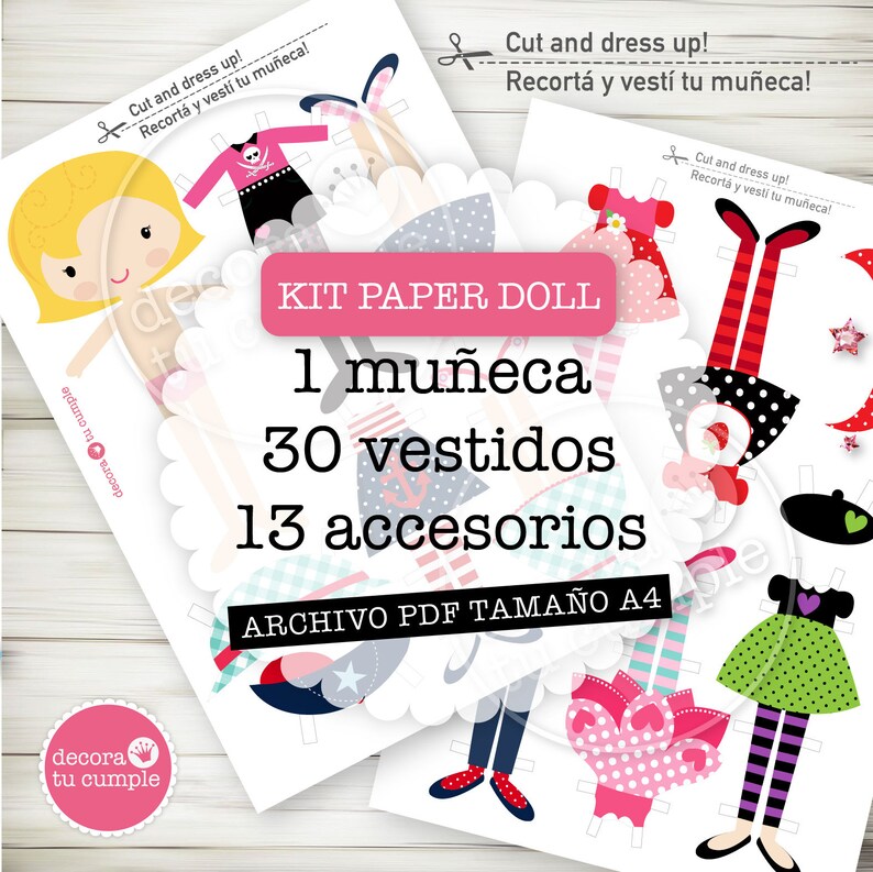 Printable Paper Doll Instant Download PDF - Etsy