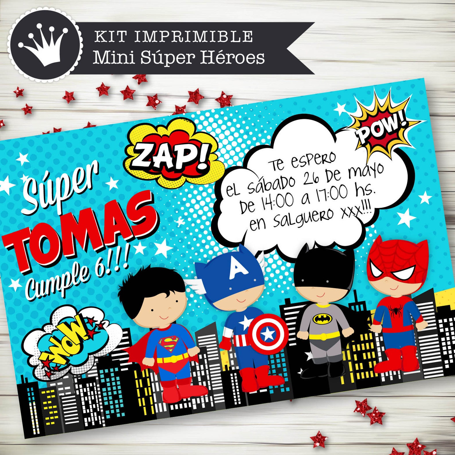 PRINTABLE KIT Mini Super Héroes | Etsy