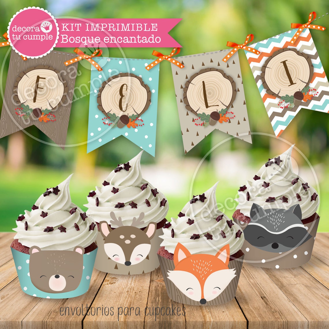 KIT IMPRIMIBLE bosque encantado personalizado Etsy