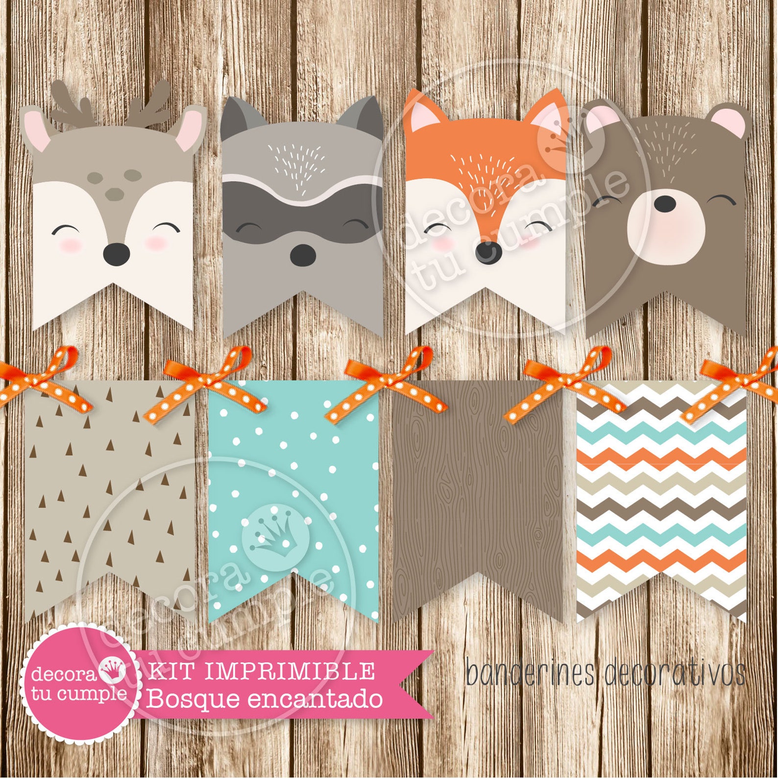 KIT IMPRIMIBLE bosque encantado personalizado Etsy