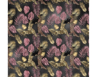 Purple Gold Ferns Shower Curtain