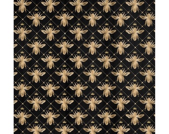 Regal Honey Bee Gold And Black Shower Curtain