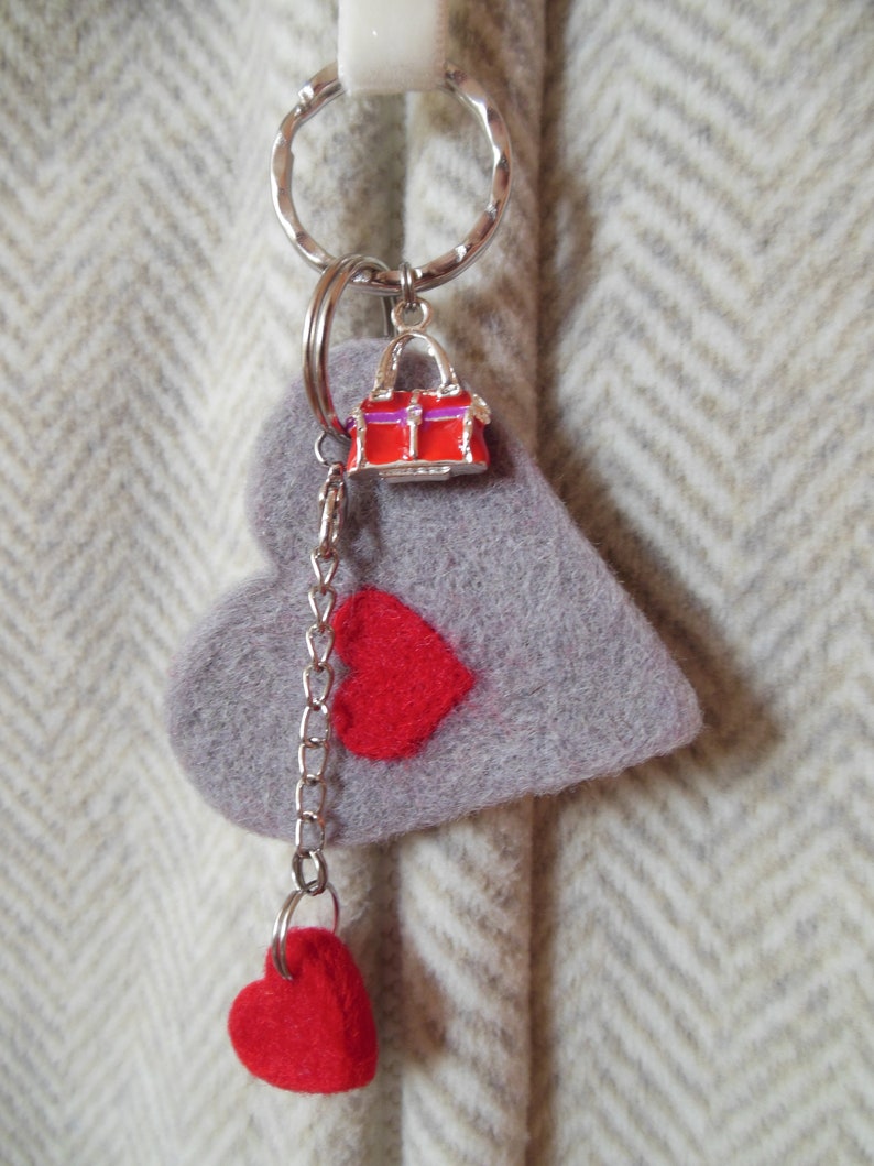 Keychain Felt Heart Valentine's Day Accessories for Etsy