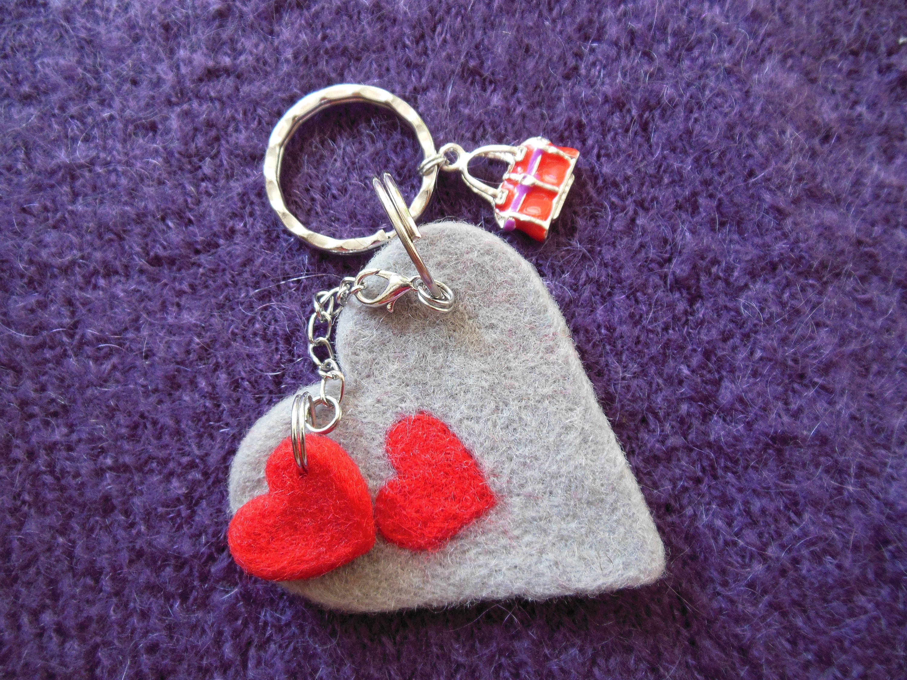 Keychain Felt Heart Valentine's Day Accessories for Etsy