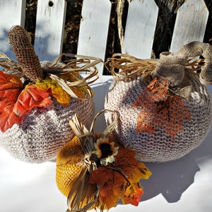 Sweater Pumpkins/Set of 3 Sweater Pumpkins/Realtor Gift/Housewarming Gift/Fabric Pumpkins/Pumpkin Fall Decor/Thanksgiving Decor