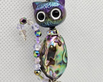 Abalone Bag Charm: Kitty Cat Cutie