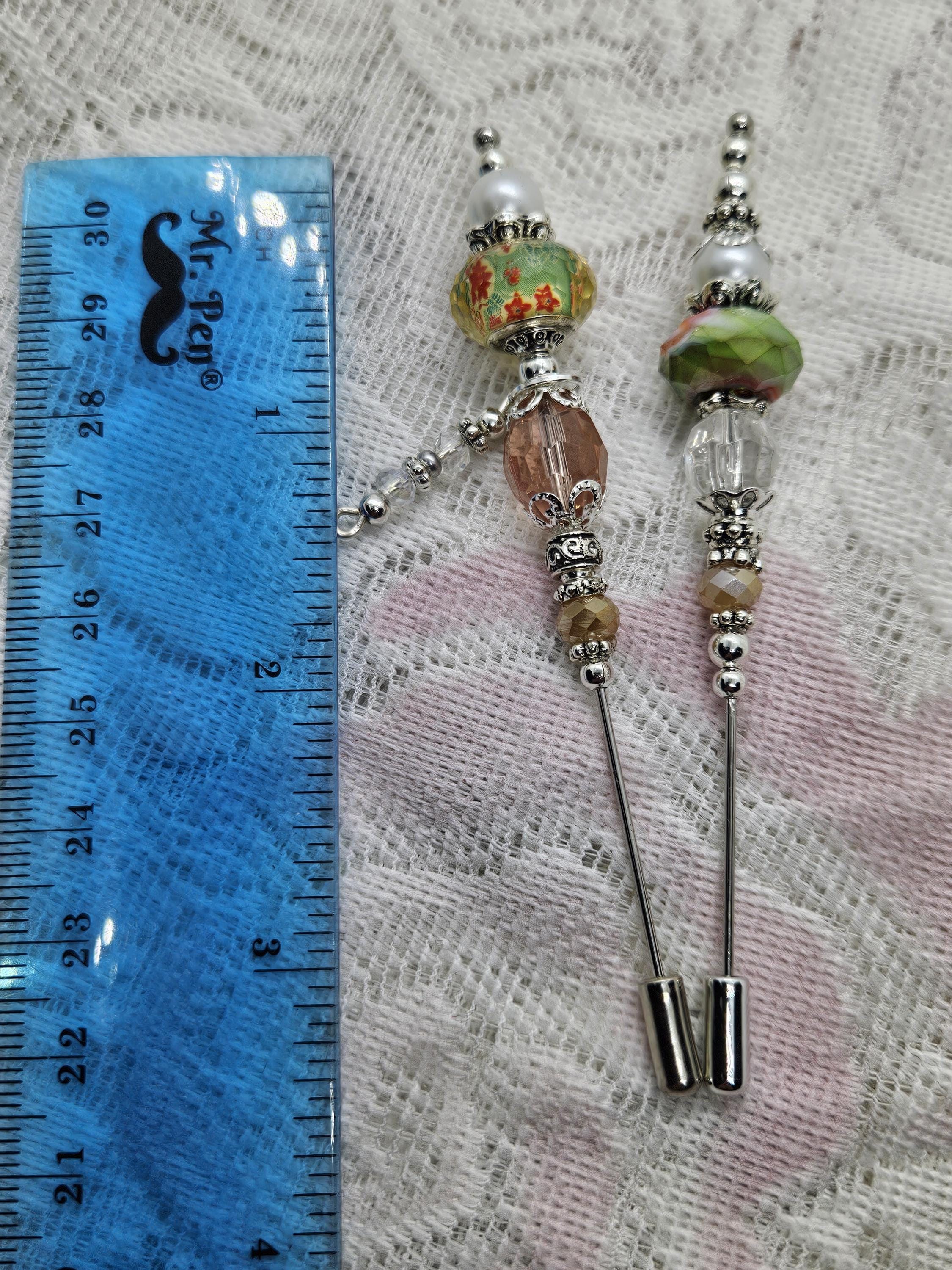 Sorrell Stick Pin Beaded Stick Pins (set of 2): Handmade Journal Embellishments - Etsy