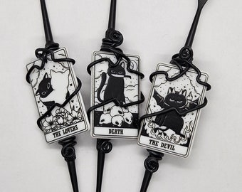 Tarot Cat Wax Carving Tool | Handmade Wire Wrapped Charm