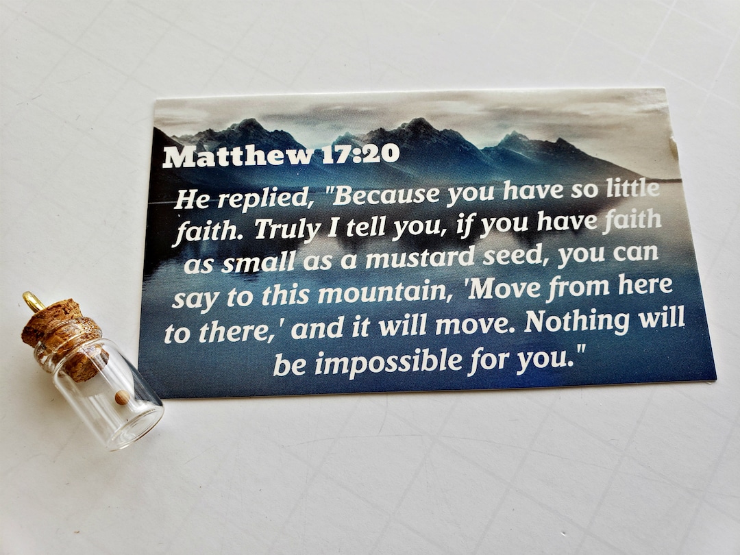 4 Pack Mustard Seed Bottle With Card and Scripture Verse 4 Pack Etsy