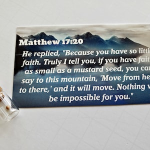 4 Pack - Mustard Seed Bottle with Card and Scripture Verse 4 pack