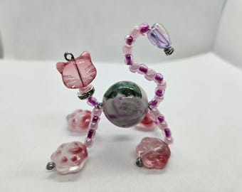 Beaded Kitty Decoration or Sun Catcher
