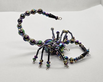 Beaded Hematite Scorpion Scorpio Crystal Decoration or Sun Catcher