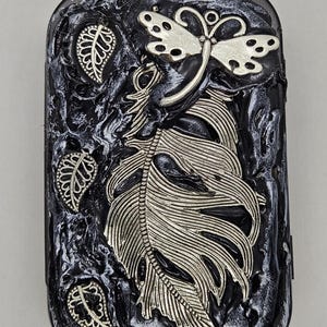 Trinket Tin | Dragonfly Leaf Trinket Tin |  Trinket Box | Jewelry Box