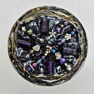 Trinket Tin | Amethyst Trinket Tin | Amethyst Charm Trinket Box | Jewelry Box