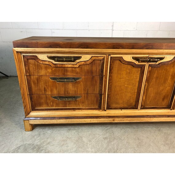 1960s Walnut Ash Wood Low Dresser Etsy