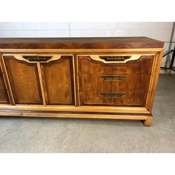1960s Walnut Ash Wood Low Dresser Etsy