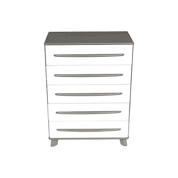 Lacquered Grey White Painted Tall Dresser Etsy