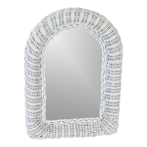 White Wicker Mirror Buy Online Etsy