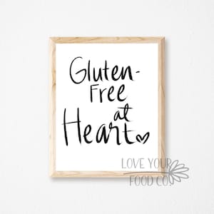 Gluten Free Printable Kitchen Art, Gluten Free Printable Wall Art Sign, Hand Lettered Quote Sign, Printable Wall Art Food Allergy Signs