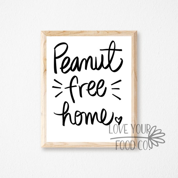 Peanut Free Printable Kitchen Art Allergy Friendly Printable Etsy