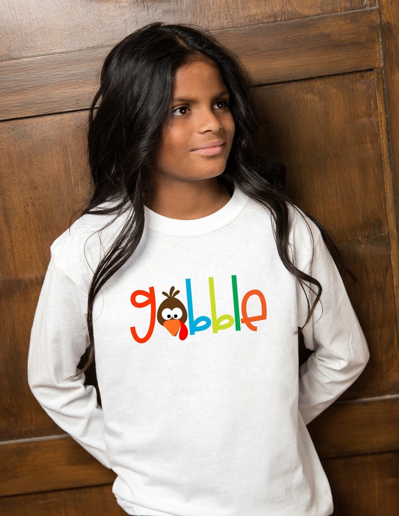 Gobble Toddler Long Sleeve Shirt Gobble Toddler Kids Thanksgiving Boys Thanksging Thanksgiving Girls Thanksgiving