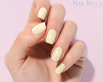 Pastel Yellow Nails | Custom Yellow Press on nails | Nails for Easter | Reusable Gel Nails | Durable Fake Nails | False Nails |Glue On Nails