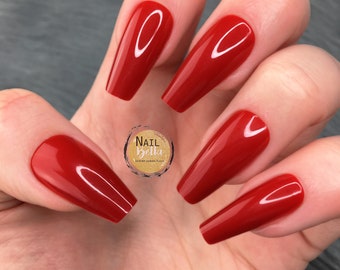 Red Coffin Nails Etsy