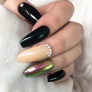 Chrome Press on Nail | Fake Nails | False Nails | Glue On Nails | Ombre Nails | Short Press