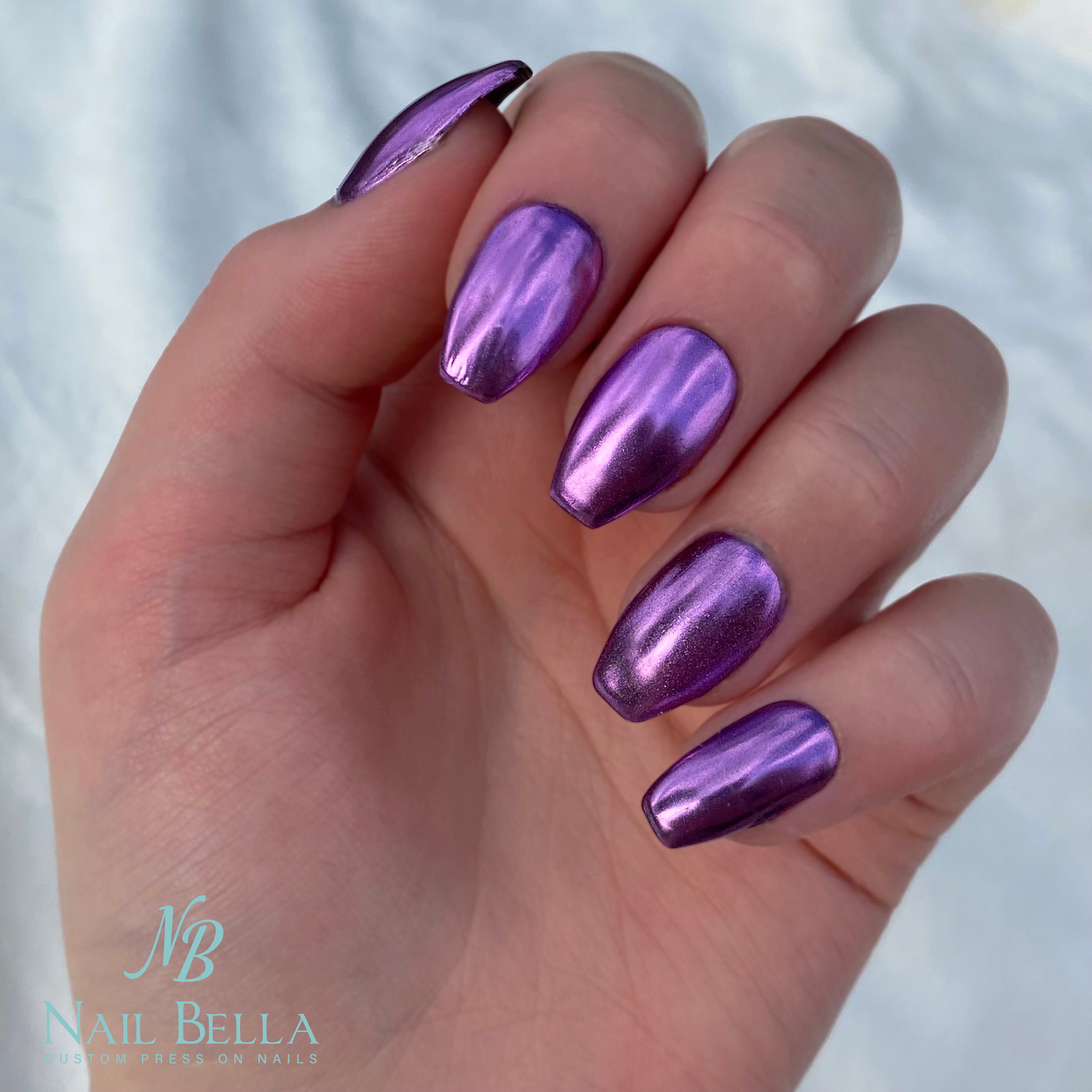 Light Purple Chrome Press on Nail Fake Nails False Nails - Etsy Light Purple Chrome Press on Nail Fake Nails False Nails - Etsy