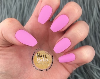 Pink Short Press on Nails Matte Short Coffin | Nails for Valentines Day | Pink Press On Nails | Fake Nails | False Nails | Glue On Nails