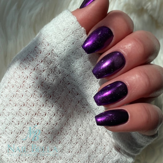 Glitter-Accented Purple Nail Design How-To behindthechair.com