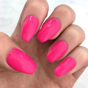 Pink Press On Nails | REUSABLE | Glossy Finish | Press On Nails | Any Shape | Fake Nails | False Nails | Glue On Nails