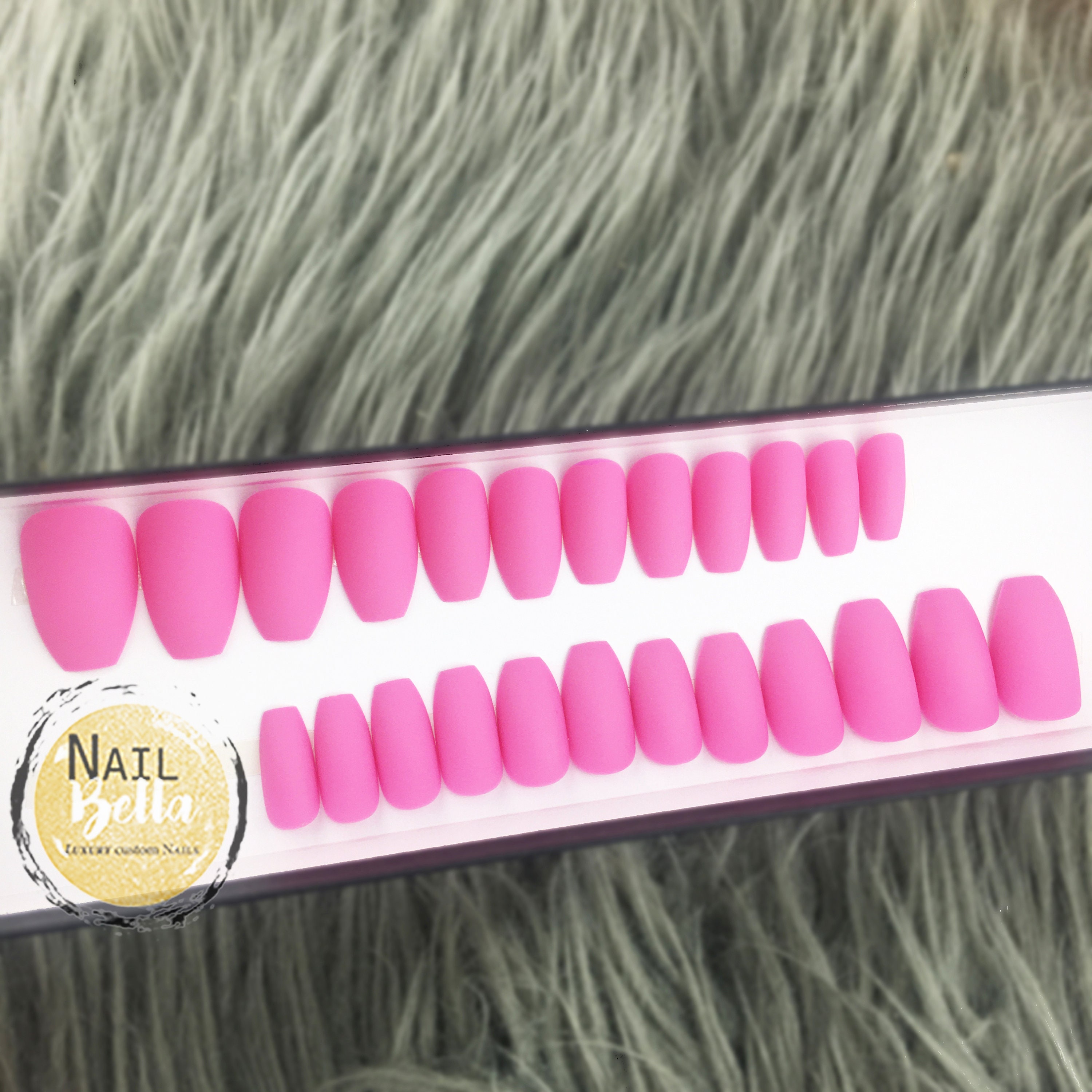 Pink Short Press on Nails Matte Short Coffin Nails for Etsy