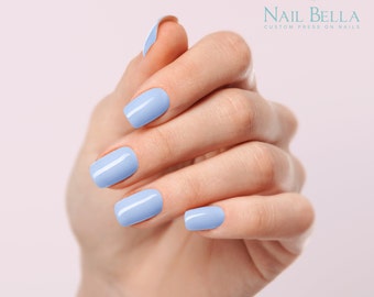 Pastel Periwinkle Nails | Prom Gel Press on nails | Nails for Easter | Reusable Gel Nails | Durable Fake Nails | False Nails | Glue On Nails