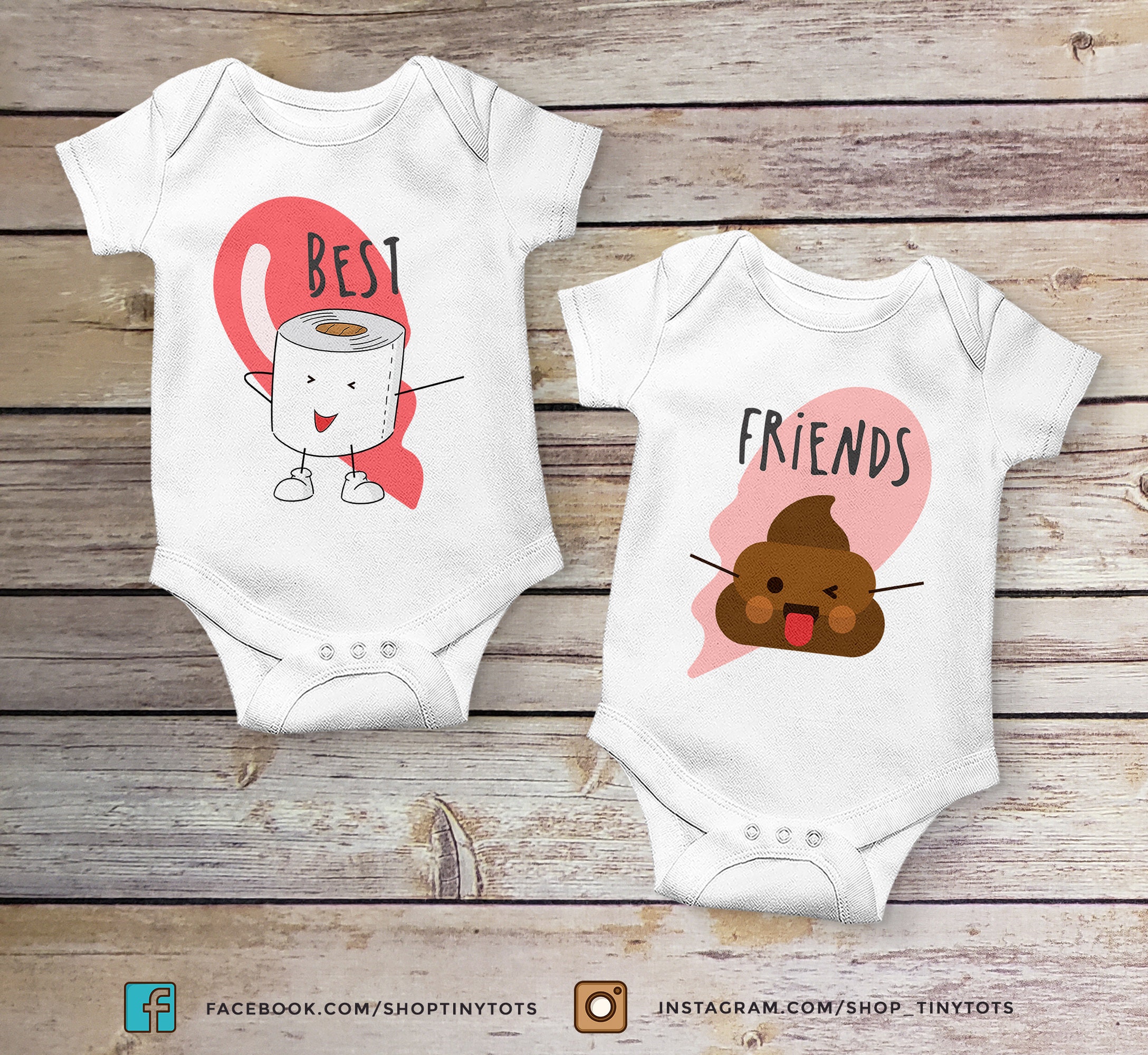 Best Friends Onesies Toilet Paper and Poo Onesies Twin Onesies Cute Onesies Funny Baby Onesies Matching Onesies Best Friends Etsy Ireland