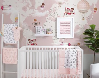 Pink Map Wallpaper Etsy