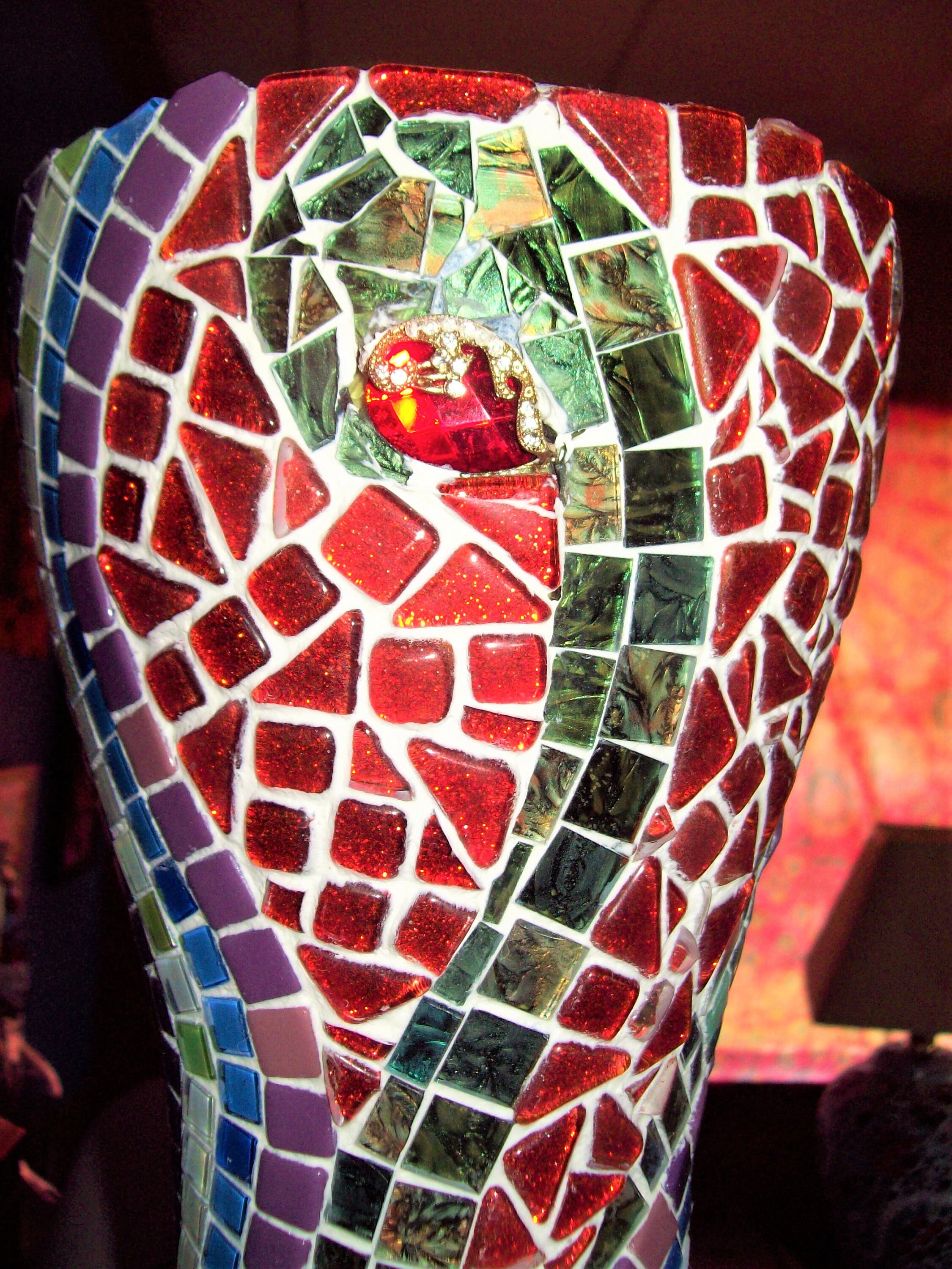 Garden Mosaic Vase Large Vase for Flowers or Plant Abstract Etsy