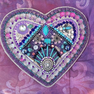 Handmade Mosaic heart, mixed media, mosaic wall art,  one of a kind