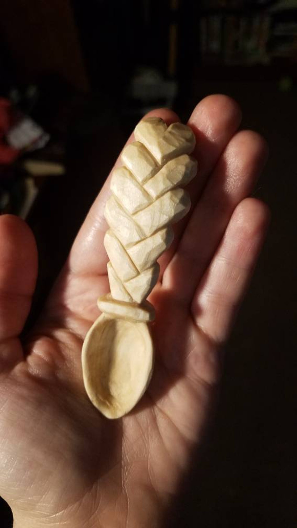 Hand Carved Welsh Love Spoon 4 Etsy