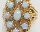ESTATE 14K Yellow gold OPAL RING