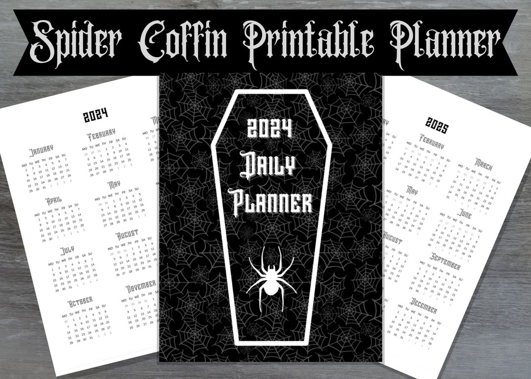 Spider Coffin Printable Planner Printable Daily Planner Goth Planner