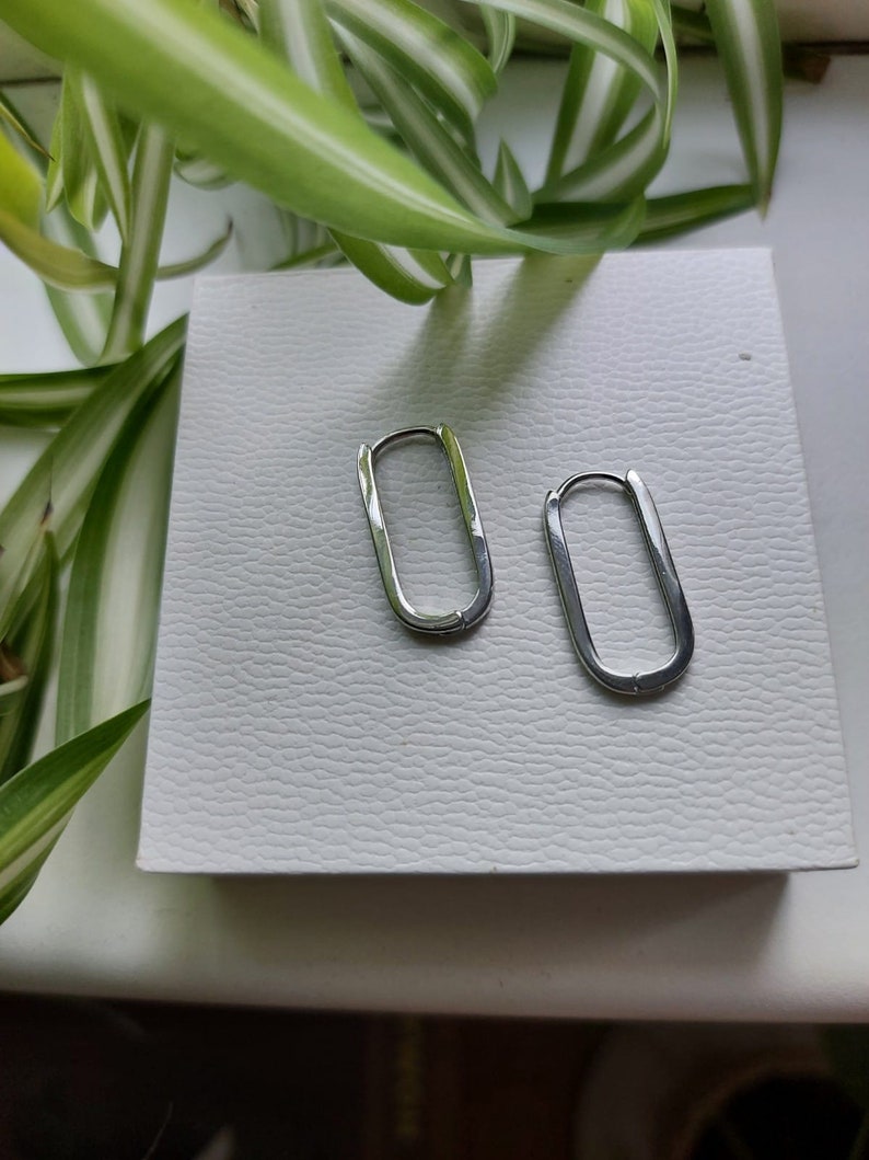 Eenvoudige minimalistische oorbellen, sterling zilver 925 image 2
