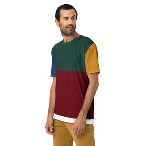 RYCH | Color Block Tee | Red Green Mustard Navy Cut and Sew Style | Trendy Streetwear