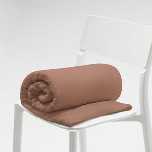 Mocha Mousse Plush Throw Blanket - Inspired by 2025 Color of the Year Mocha Mousse - 50 x 60 - Soft Brown Throw Blanket