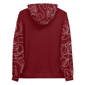 ROSES | Color Block Burgundy Unisex Hoodie